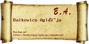 Balkovics Aglája névjegykártya